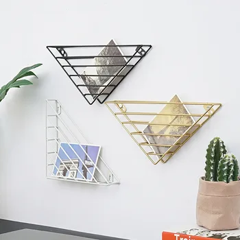 

Simple Study Living Room Home Iron Structure Space Saving Magazine Wall Mounted Practical Hanging Decorative Book Shelf Triangle