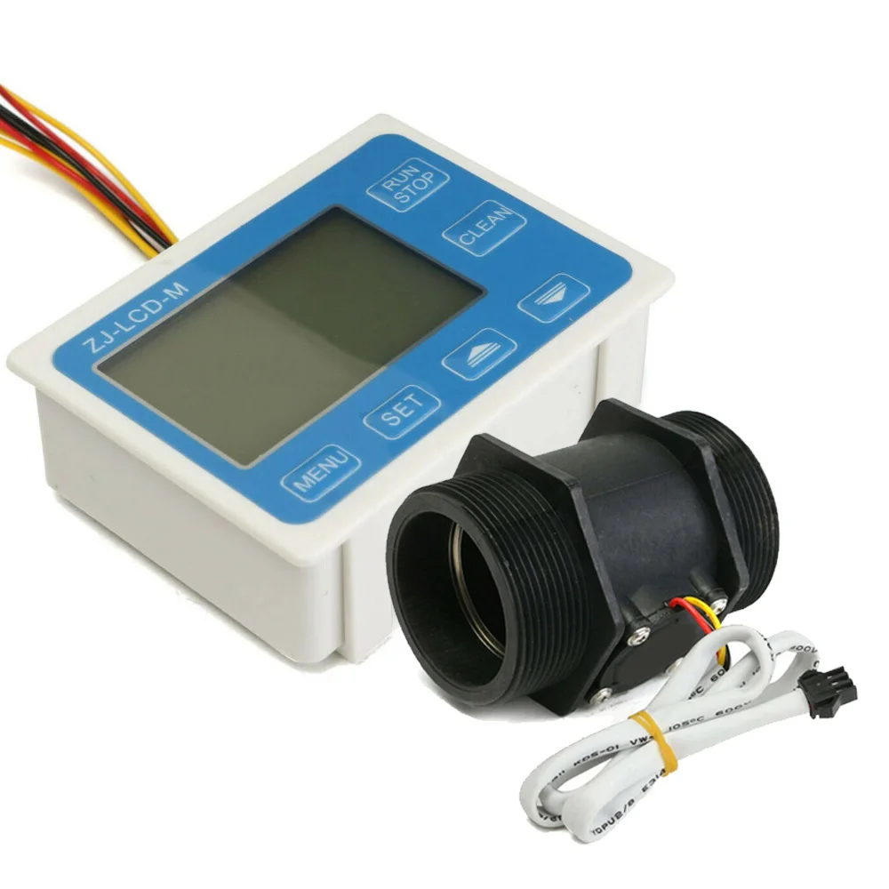 

2'' Inch Flowing Water Sensor Meter+LCD Display Quantitative Control 1-9999L/min