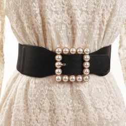 2021 New All-match Elastic  Cummerbunds Elastic Design Pearl G Cummerbunds Long Shirt Sweater Decoration Dress  Cummerbunds
