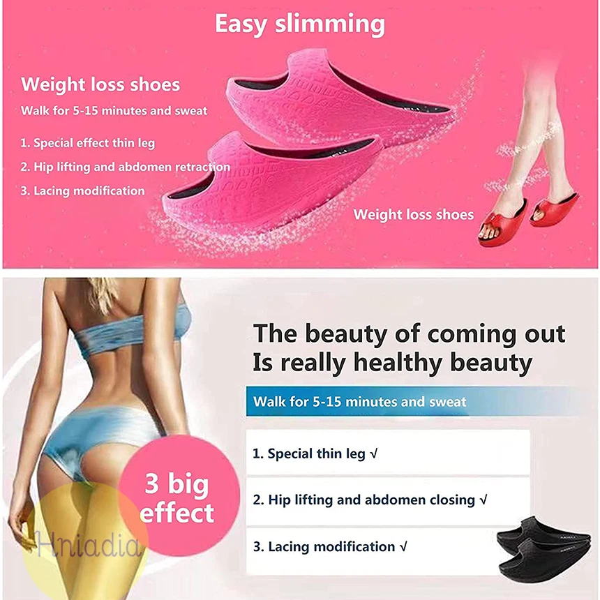 Hniadia Weight Loss Toning Shoes Leg Slimming Hips Shaping Fitness Home Sandals Thick Increased Filp Flops Toning Shoes