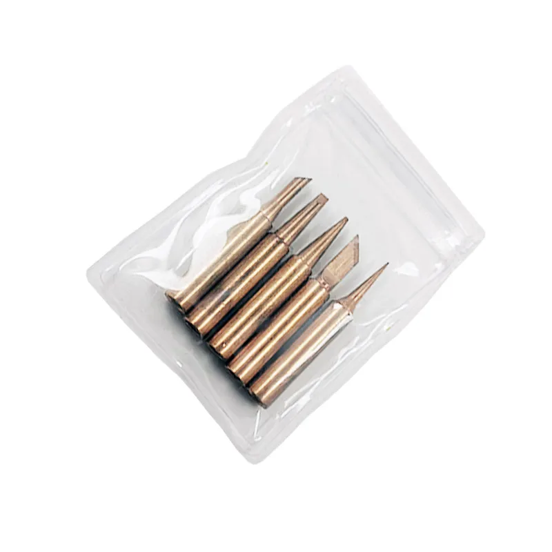 5pcs New Lead Free Solder Iron Tips Replacement For Soldering Repair Station and soldering iron kit Gold pure copper