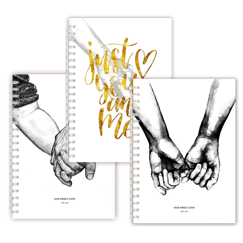 Nórdico moderno abstracto negro y estilo blanco dulce amor espiral cuaderno libro de notas cartel minimalista impresión frases románticas pintura