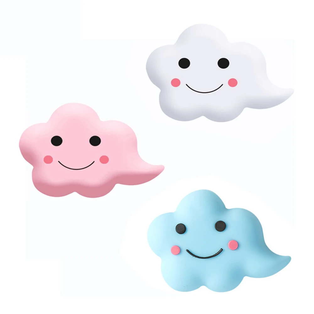 

3 Colors DIY Delicate Fridge Magnets Kitchen Ornaments Creative Optional Anti-collision Pad Cloud Shape Cute Refrigerator Decor