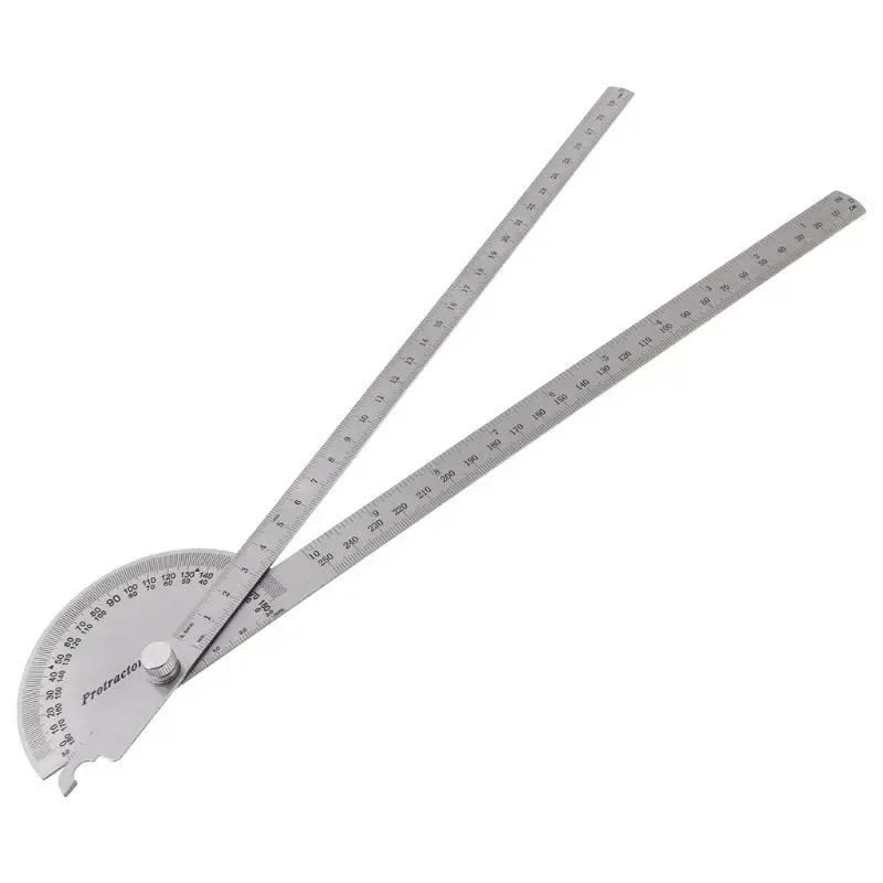 

Stainless Steel Angle Ruler 180 degree Protractor Finder Arm Measuring Tool