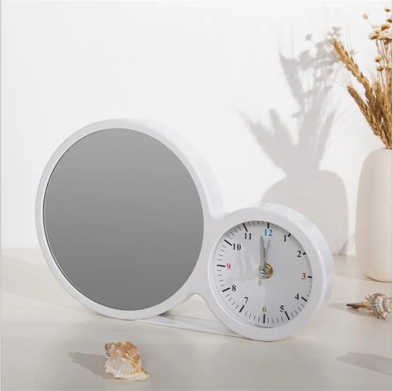 Sublimation Alarm Clock with LED Light Round Magic Mirror 3D Photo Frame Desk Decoration Bedside Smart Clocks