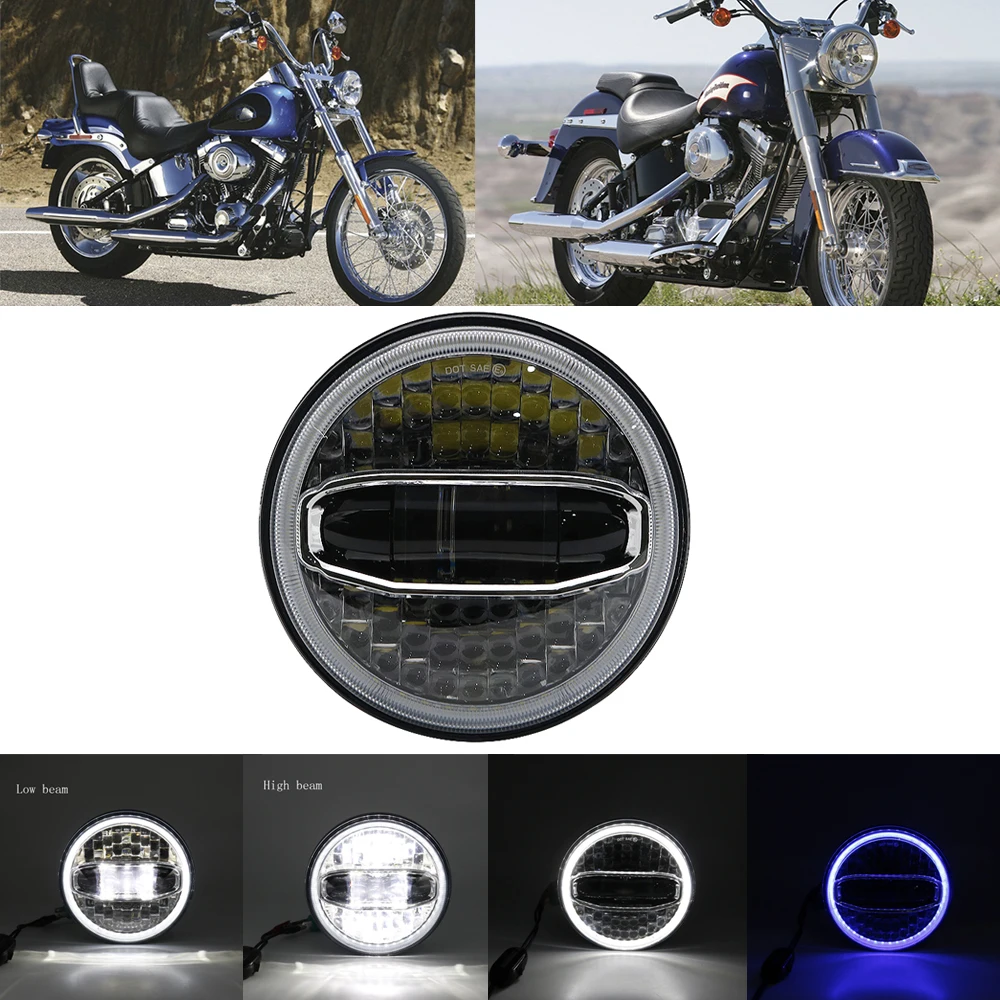 Новый 7 "дюймовый белый синий Halo Фары Hi/Lo луч ForTouring ультра классический Electra Street