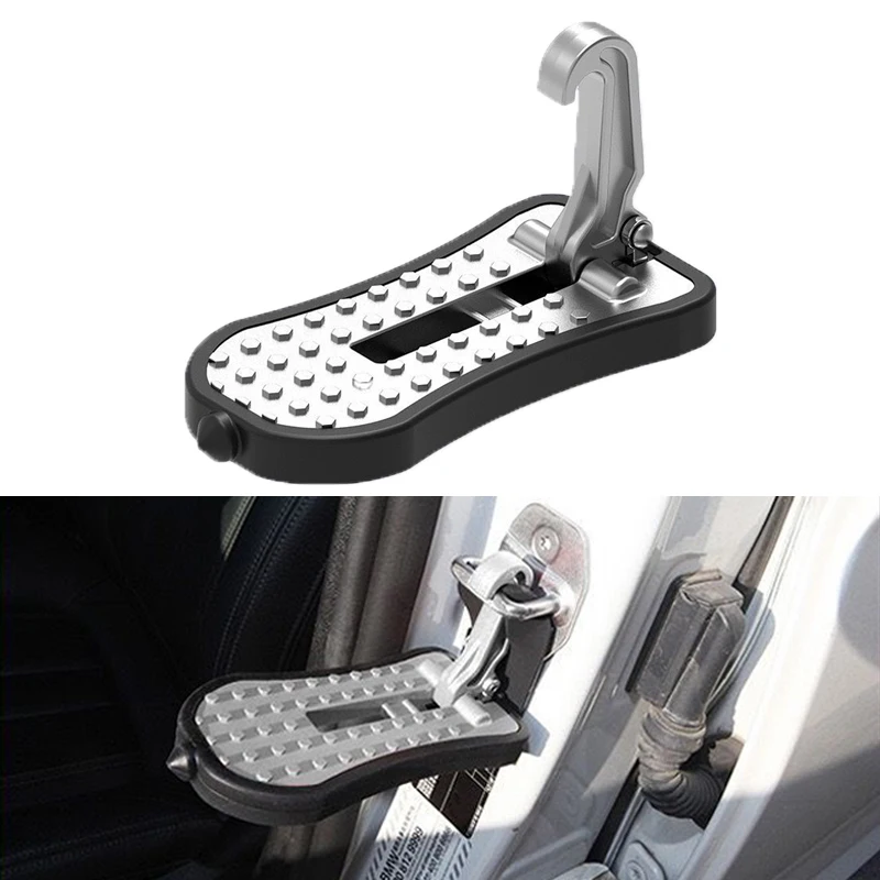 Folding Car Door Step Universal Latch Hook Step Mini Auxiliary Foot