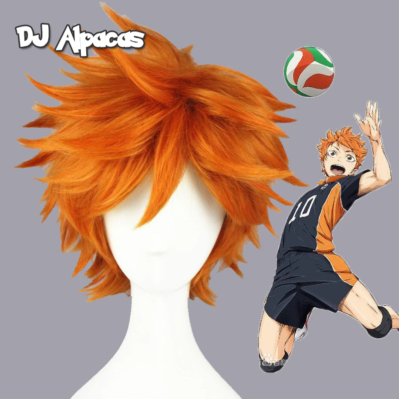 Haikyuu! Короткие оранжевые пушистые Многослойные парики для косплея Hinata Syouyou