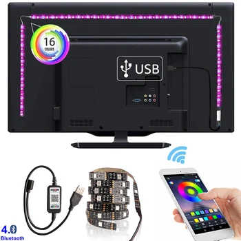 

USB Light Cabinet Smartphone Bluetooth Controller Kitchen Under Cabinet LED Lighting For Home Wardrobe Light RGB LED Strip Lamps