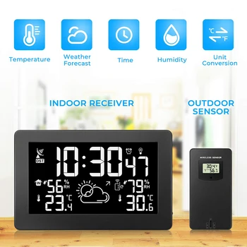 

Weather forecast clock Large screen display temperature and humidity radio wave
