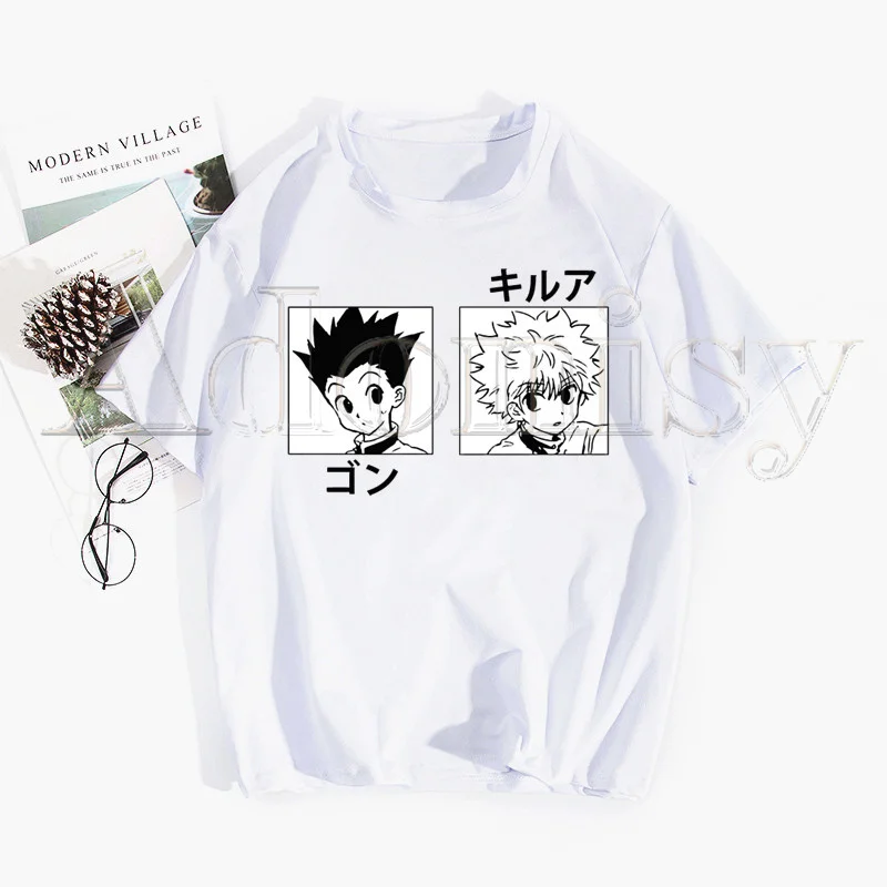 Мужская и женская футболка Killua топы с круглым вырезом приталенная Мягкая