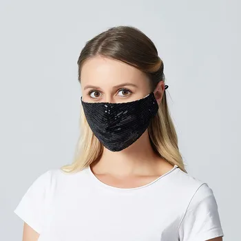 

Elegant Women Facemasks For Outdoor Dating Working Unisex Creative Sequin Topmasks Dustproof Anti-fog Breathable Facemask