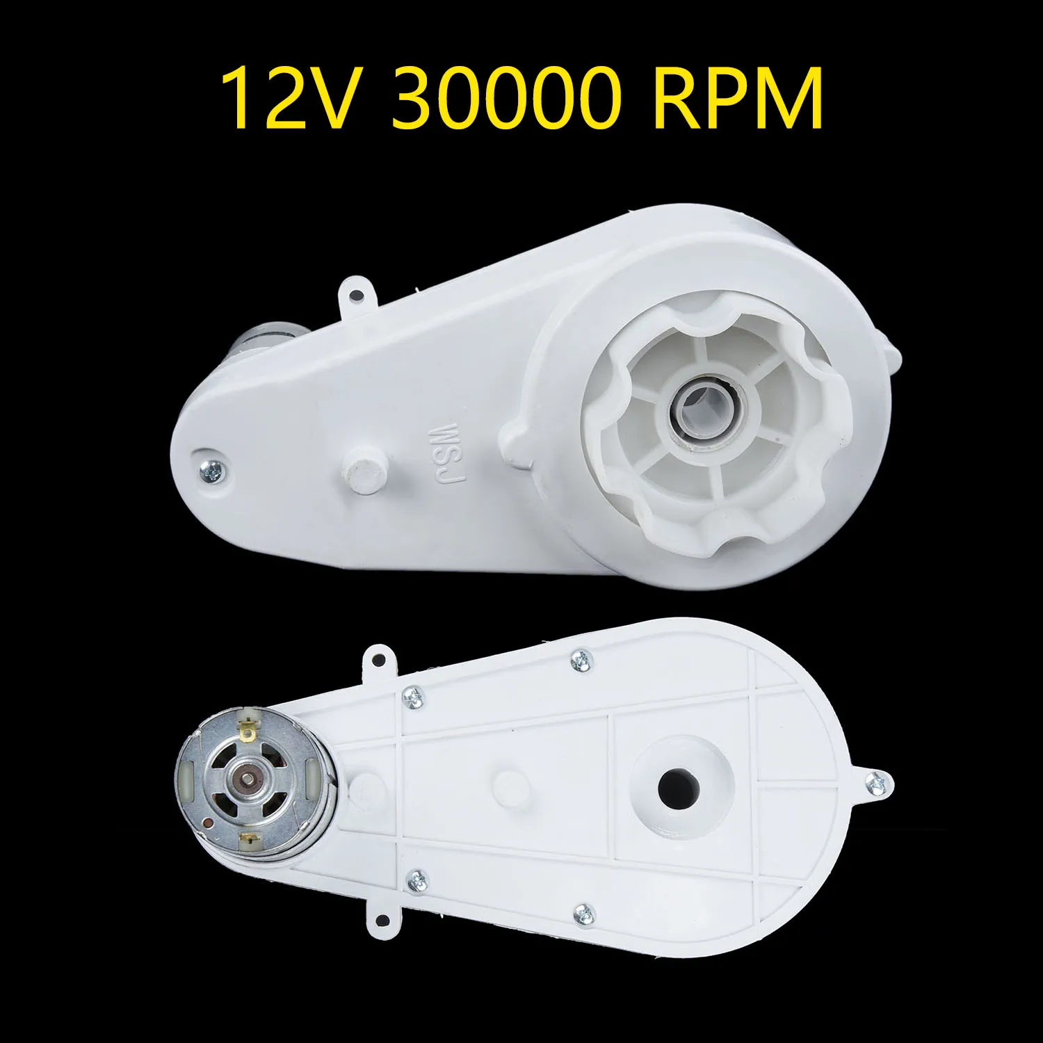 

White Motor Gear Box Metal 30000 RPM 12V For Kids Ride On Car Bike Spare Parts Replacement Accessories Durable