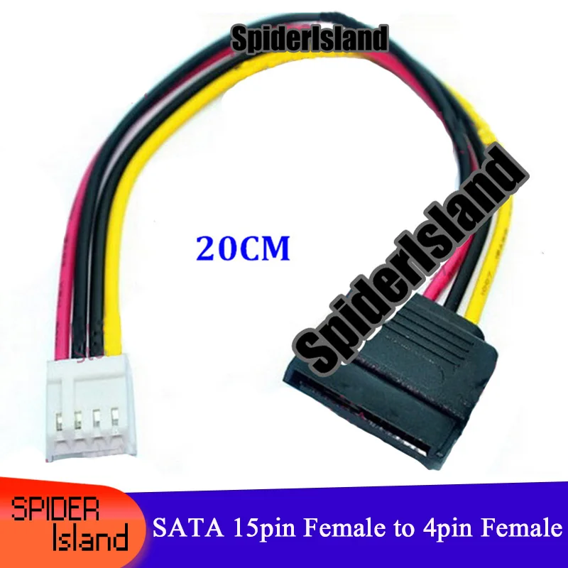 

100PCSFreeShipping SATA 15pin Female to 4pin Female, FLOPPY disk/FLOPPY SATA power cord, ITX SATA power coble High Quality