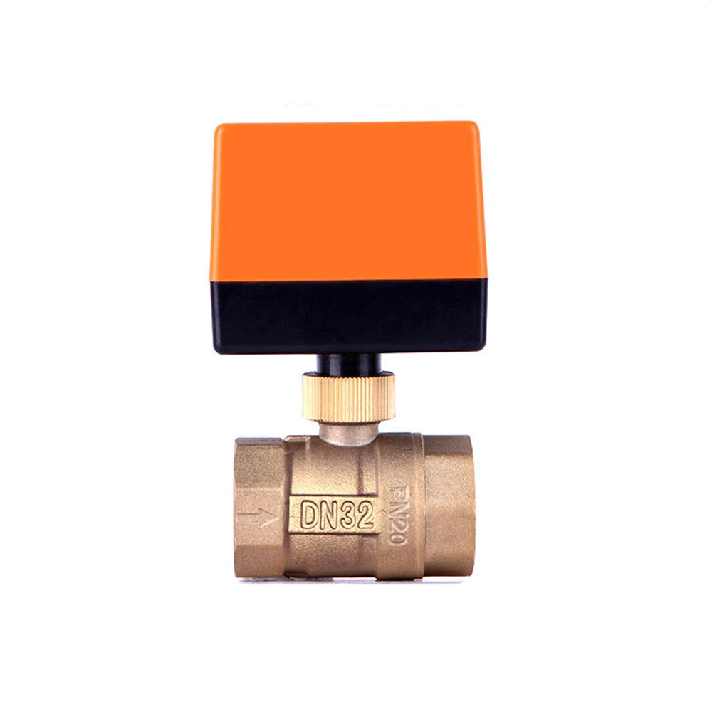 

1-1/4" Motorized Ball Valve 220V 12V 24V 3-Wire 2 Point Control DN32 Brass Electric Ball Valve