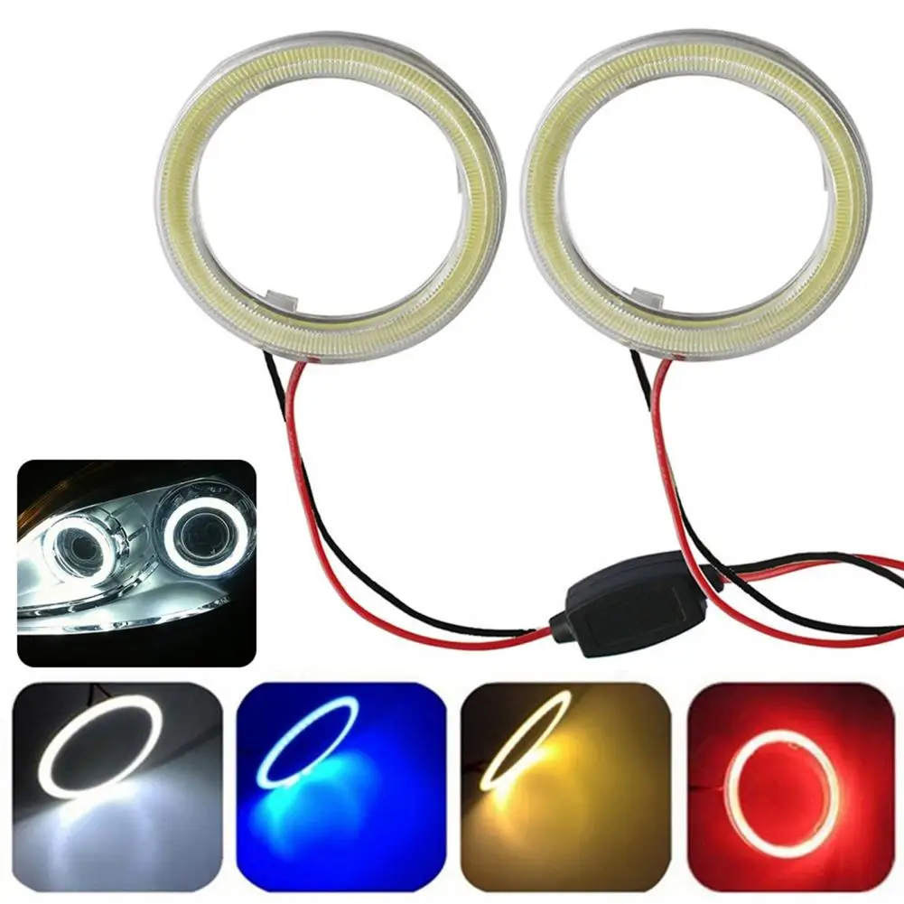 2 개/대 9-14V COB LED 천사 눈 자동차 자동 차량 링 헤드 전구 램프