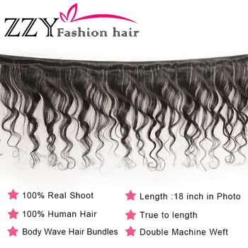 ZZY Fashion Hair Brazilian Body Wave Bundles With Closure non-remy Human Hair Weave Bundles With Closure 2