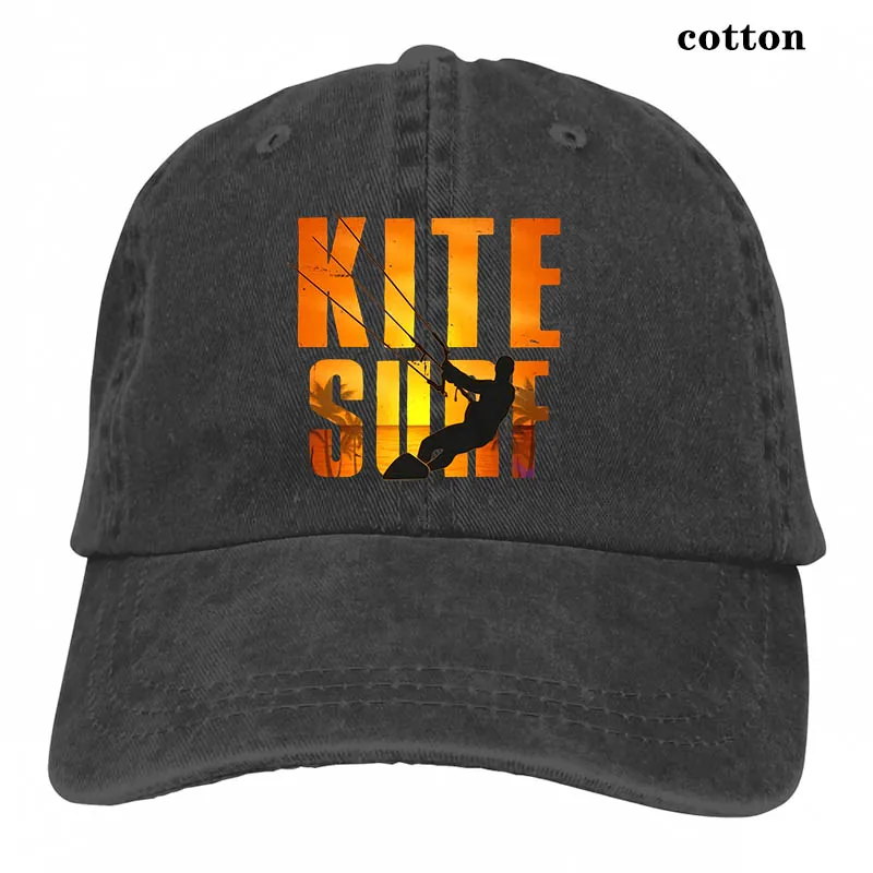 Kite Surf Kiteboarding Kitesurfing Cottons Ors Baseball cap men women Trucker Hats fashion adjustable cap - Цвет: 3-Black