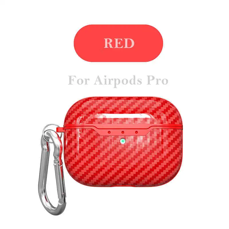 Red LOVERONY чехол для Apple AirPods Pro Bluetooth наушники защитная крышка из углеродного волокна EarPods зарядная коробка для Aiprods 3 Pro Чехол - Цвет: Red