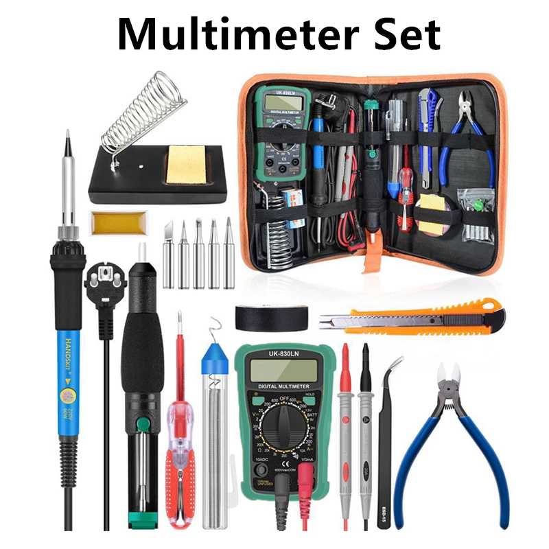 Temperature Electric Soldering Iron Kit 110V 220V 60W Soldering Iron kit With Multimeter Pump Welding Tool Pyrography Tool