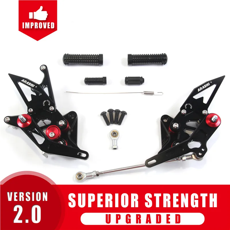 Регулируемые подножки Arashi для SUZUKI GSXR 1300 Hayabusa 2008- CNC Rider Rearset 2009 2010 2011 2012 2013 - Цвет: Black