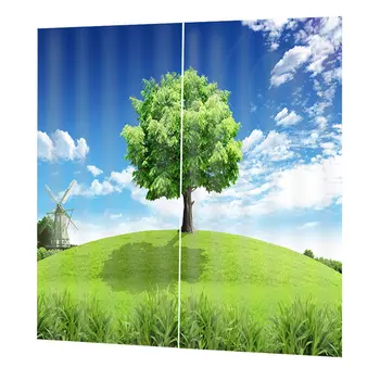 

DZ30073D Multicolored Grassland Scenery Digital Printing Waterproof Mildew Shower Curtain170*200