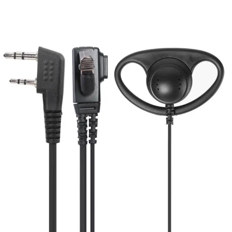 

2Pin K Head D Shape Earphone Headset Earpiece Earhook w/PPT Mic for Baofeng No Fall off Soft and Comfortable Wearing