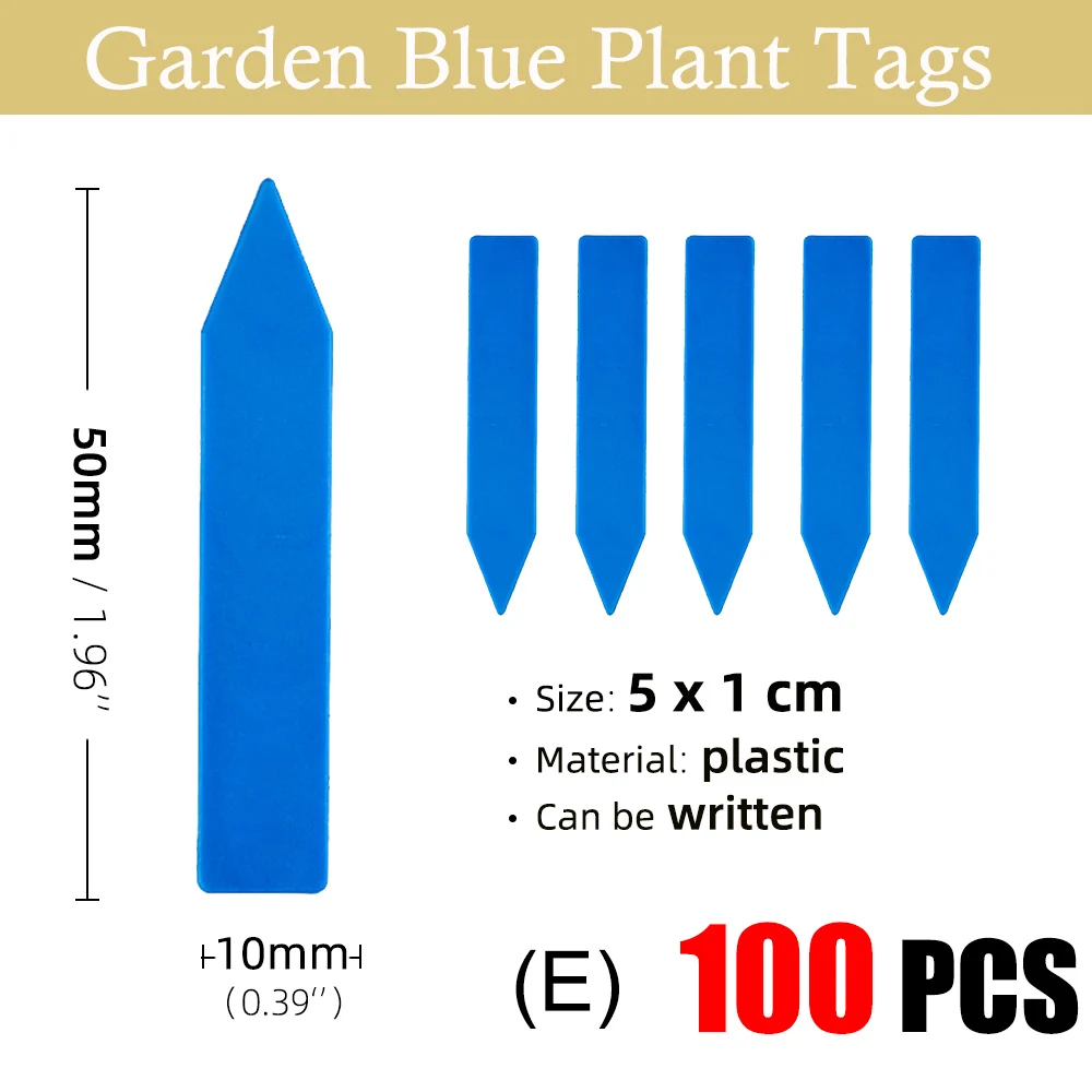 100PCS 5x1cm PVC  '1' Shaped Plant Tags Garden Labels Nursery Markers Waterproof Thicken Flower Classification Identification hanging basket flowers