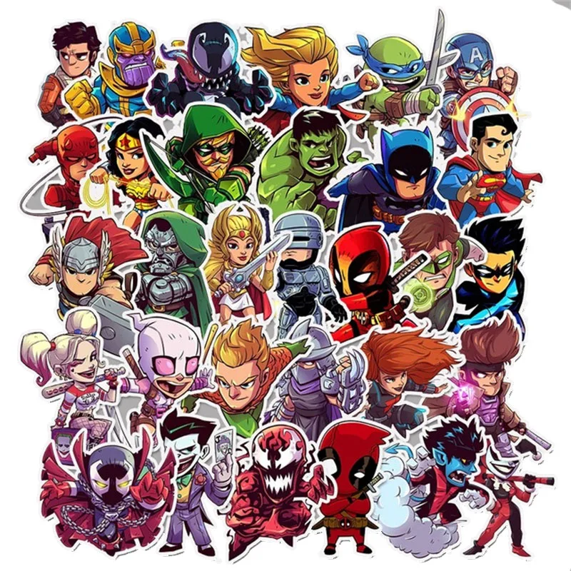 Наклейки непромокаемые с героями мультфильмов Disney наклейки Marvel Мстители чемодан