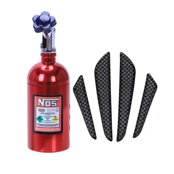 

4Pcs Carbon Fiber Door Anti-Collision Strip & 1 Pcs Car Perfume Air Freshener Nos Outlet Perfume Clip Red Grapefruit