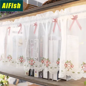 

American Country Nordic Lace Embroidered Small Curtain Half Curtain Gauze Curtain Covering Curtain Mantle Curtain HeadDL-QT038T4