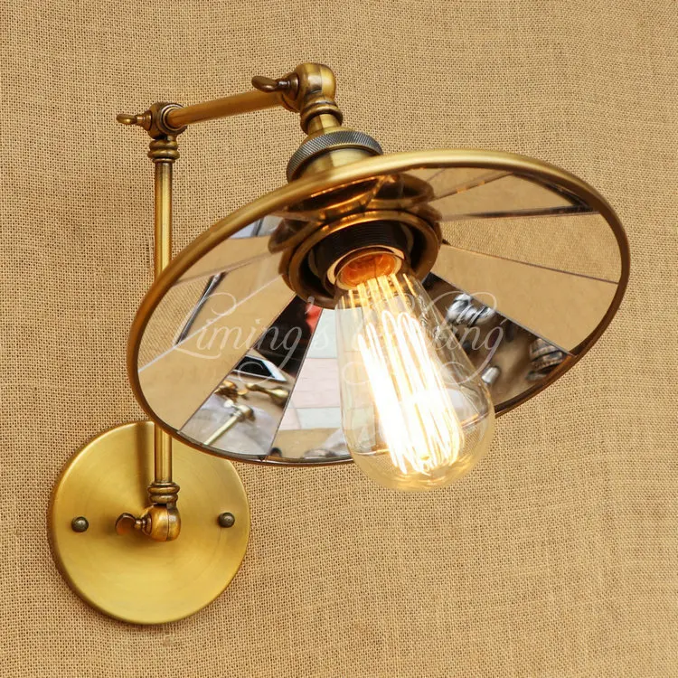 Ретро Лофт Стиль кулисой edison бра зеркало Стекло гладить настенный светильник Промышленный Винтаж Настенные светильники Освещение в