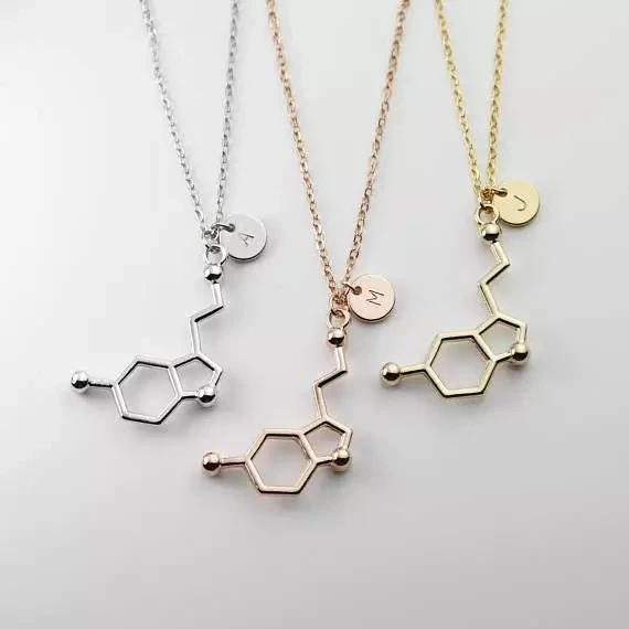 Fashion personnality Necklace Chemical Symbol dopamine serotonin and acetylcholine Biology Science Themed Jewelry N2007 | Украшения и