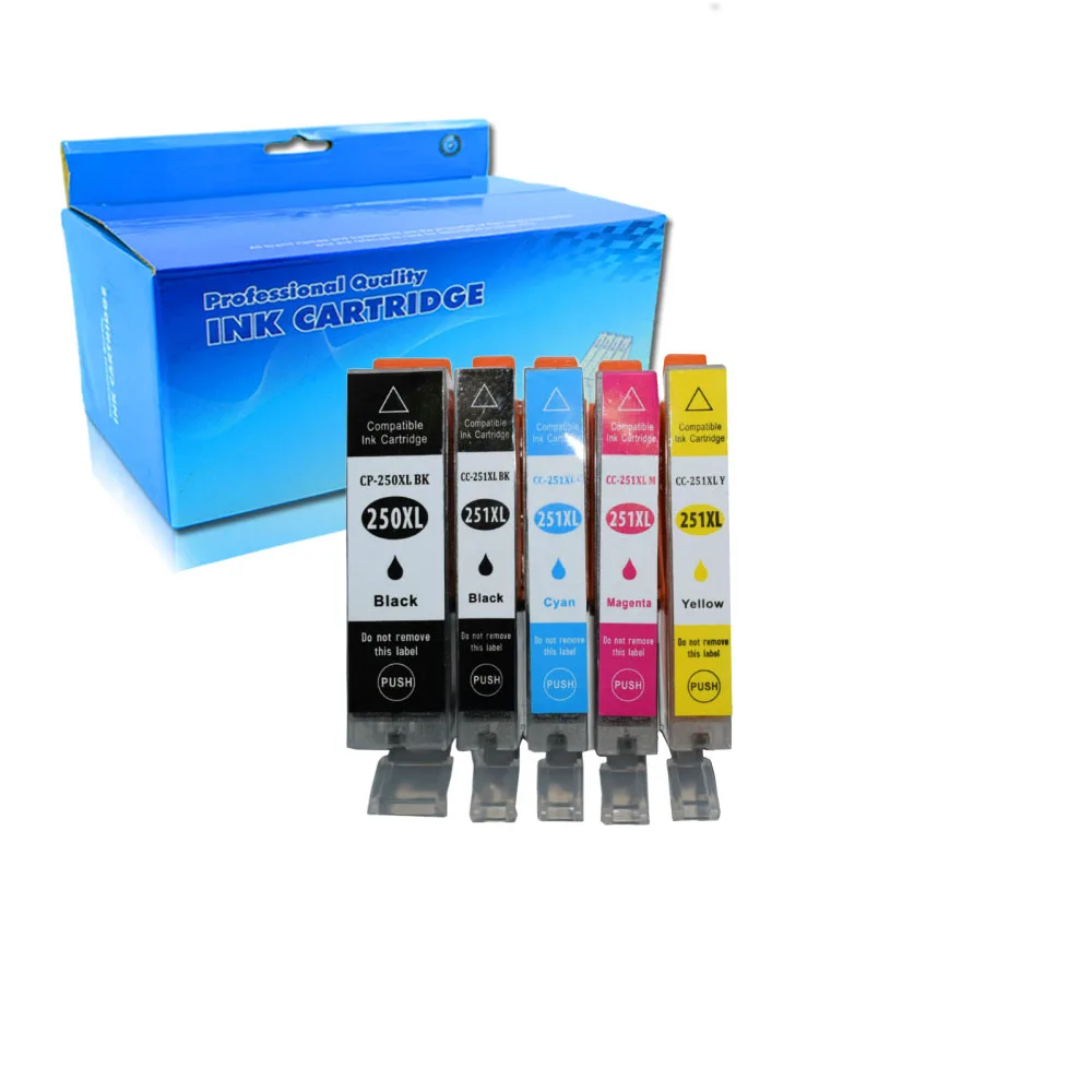 5PK PGI-250 CLI-251 Совместимый картридж для canon PIXMA MG5420 IP7220 MX722 MX922 MG5520 MG6420 MG5620 MG6620 MG5522 iX6820 |