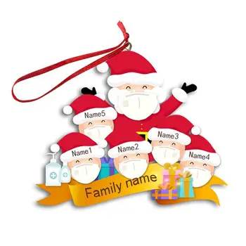 

Personalized Name Christmas Ornament Kit With Mask 2020 Quarantine Survivor Family Christmas Decorating Kit Creative JS2