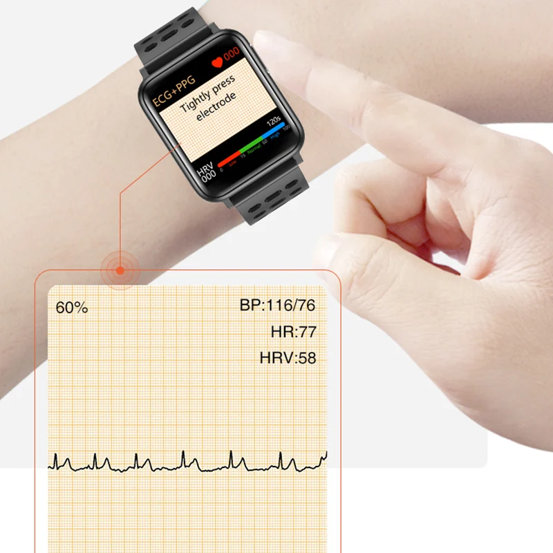 KAIHAI фитнес-трекер ecg ppg spO2 Смарт-часы для мужчин кровяное давление кислород Пульс монитор здоровья часы