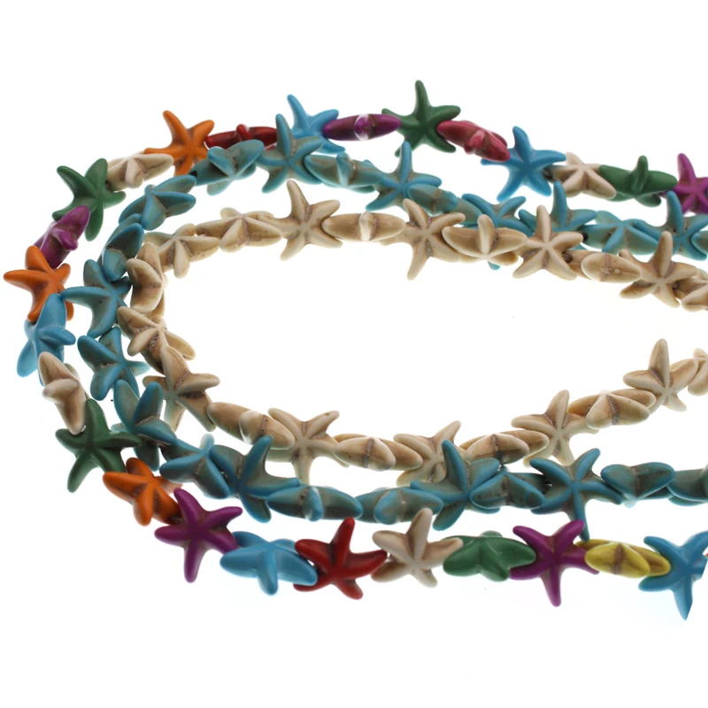 Бусины Из Натурального бирюзы в форме морской звезды нитка 13 х13 мм россыпью