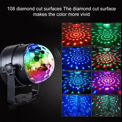 Lampe stroboscopique à LED RGB, projecteur, Disco, DJ, fête d'anniversaire, voiture, Club, Bar, karaoké, son de noël activé 
