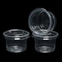 50 шт одноразовые чашки набор 120 мл контейнер для соуса горшок Jello Shot чашка для хранения слизи с крышкой для кетчупа 72XF