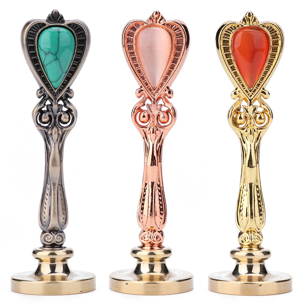 Dyrable Retro Gemstone Sealing Wax Stamp DIY Hobby Tools Seal Handle Head Bead Spoon Craft Gift Metal Grip | Дом и сад