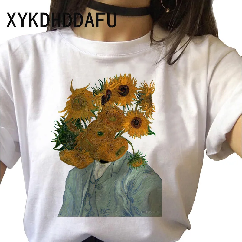 Van Gogh T Shirt Women New Fashion Art Graphic Tshirt  Ulzzang Aesthetic  Female Clothes Casual Grunge Aesthetic T-shirt Top Tee