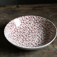 Deep Plate Винтажный пасторальный стиль набор керамической посуды из красных ягод/Салатник в западном стиле - Цвет: Deep Plate