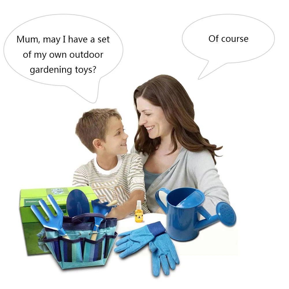6Pcs Children Kids Garden Tools Watering Can Gardening Shovel Rake Spade Toys Learning Engineering Puzzle Toys Gifts For Boy
