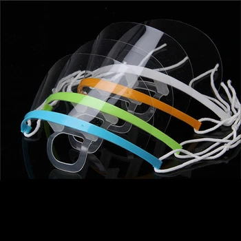 

10pcs Hot Plastic Full Face Cover BBQ Anti Oil Spitting Protective Isolation Mask PET Transparent Dustproof Facial Protection