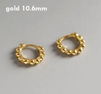 gold small SHANICE корейские ювелирные изделия простые золотые круглые серьги 925 пробы серебряные маленькие круглые бусины серьги-гвоздики для женщин - Окраска металла: gold small