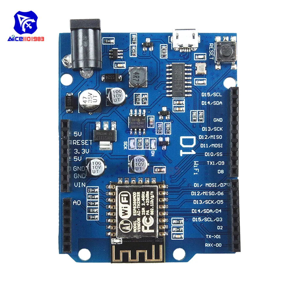 Умная плата diymore WeMos D1 WiFi UNO R3 на основе интерфейса ESP8266 ESP 12E беспроводной модуль Wi Fi