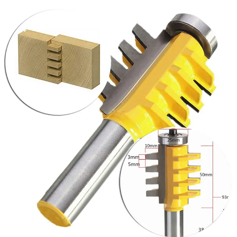 OOTDTY прочный 5/1" x 1/2" хвостовик рельс Stile клей бит совместного маршрутизатора конус Tenon резак MY17_30