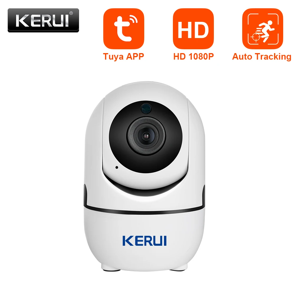 KERUI-cámara IP WiFi de tamaño Mini HD1080P, aplicación Tuya para interior, seguridad del hogar, WIFI, sistema de alarma de movimiento de visión nocturna