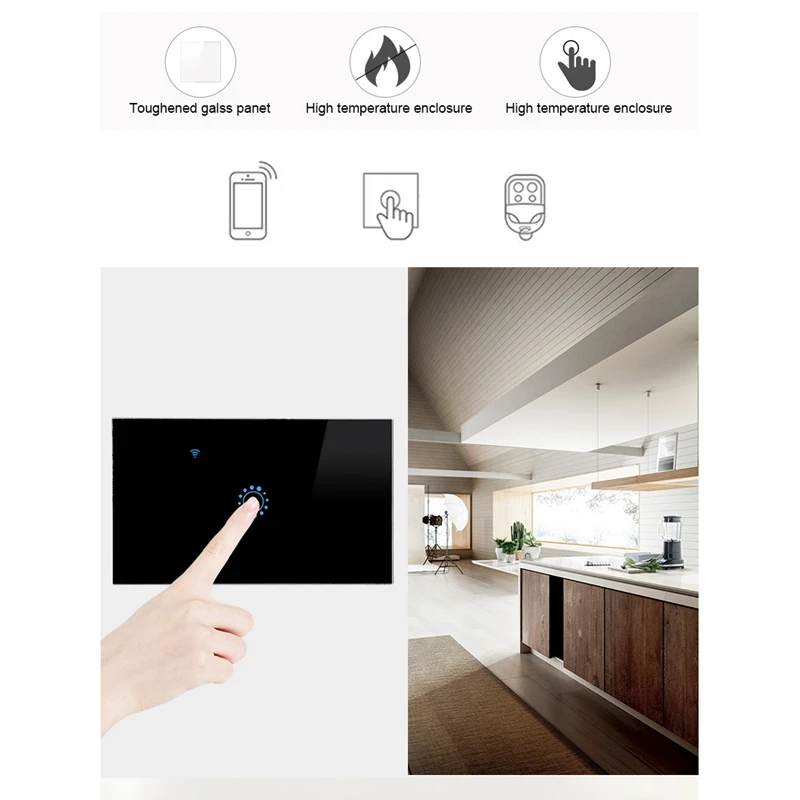 1 банда США Wifi настенный светильник переключатель стеклянная панель Пульт дистанционного управления