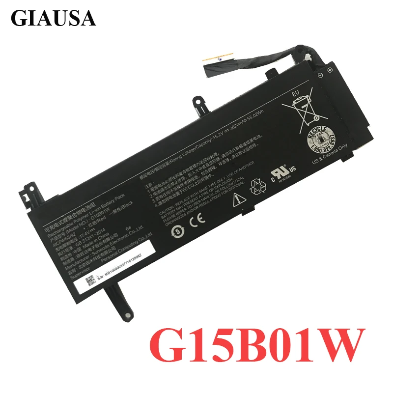 GIAUSA натуральная G15B01W батарея для ноутбука XIAOMI игровой ноутбук 7300HQ, ноутбук Xiaomi GTX1060 Intel I7 G15BO1W